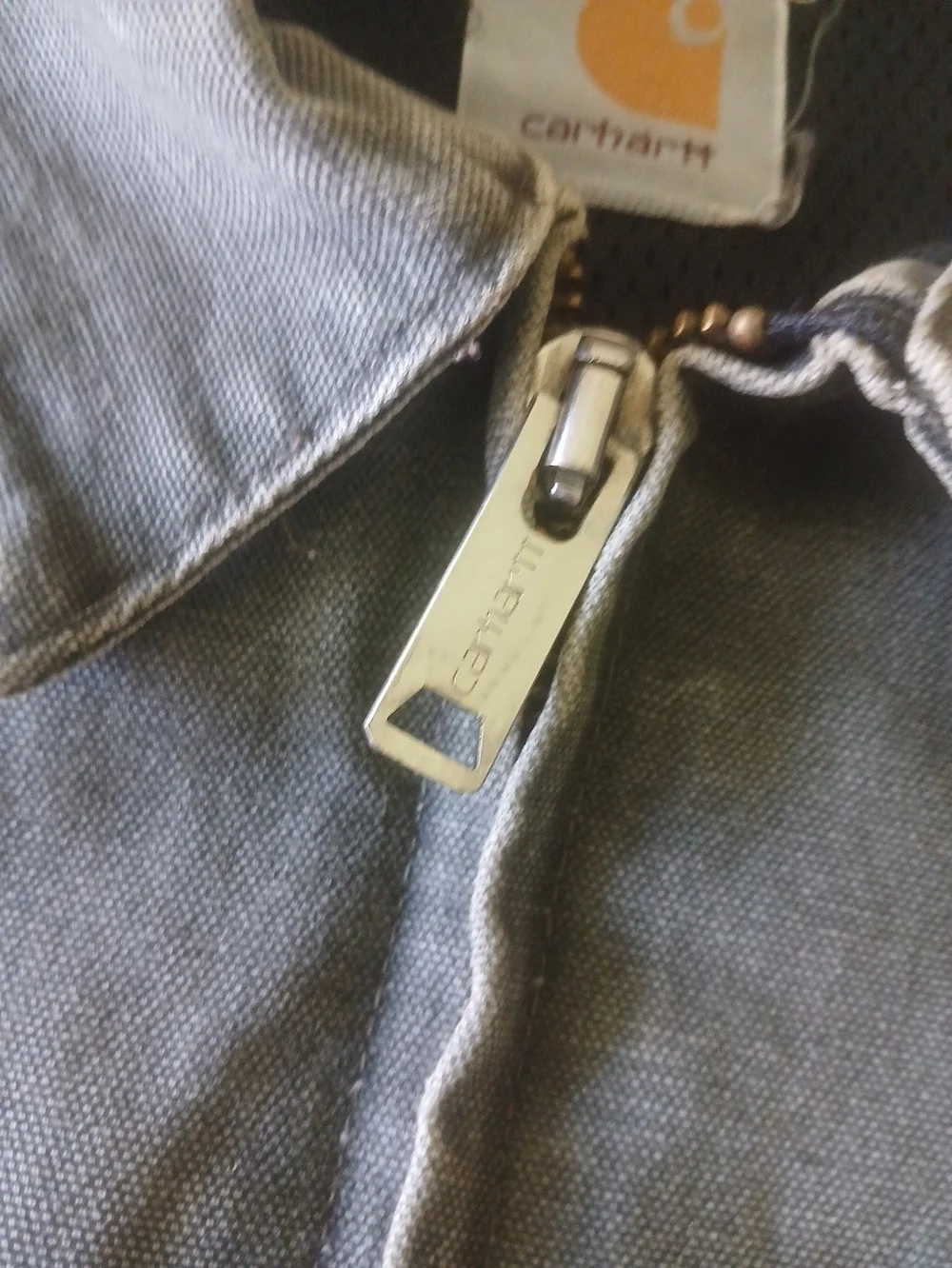 Vtg. Carhartt Men’s J102 Work Jacket 2XL Gray/Moss Distressed